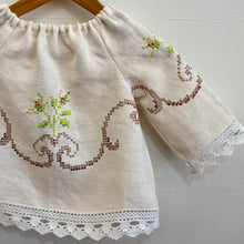 Handmade bespoke embroidered linen top size Small #3