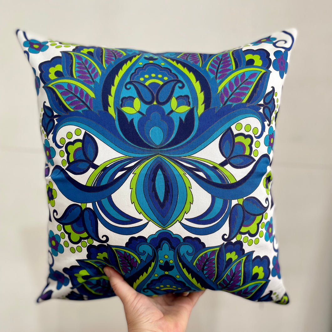 Retro blue and green cushion cover #38