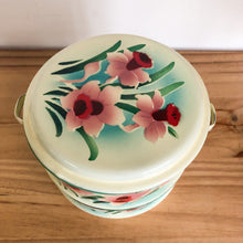 Vintage floral enamel tiffin