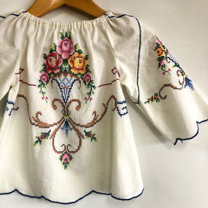 Handmade bespoke vintage embroidered top Medium