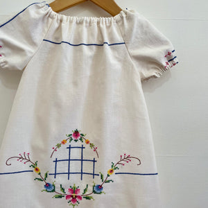 Handmade bespoke cotton embroidered dress size Small #9